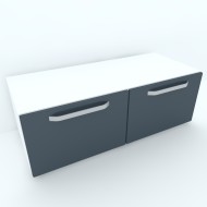 Armonia Comoda alba cu 2 usi cu manere fronturi MDF Gri Armonia Comoda alba cu 2 usi cu manere fronturi MDF Gri